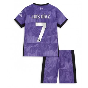 Liverpool Luis Diaz #7 Tredjeställ Barn 2023-24 Kortärmad (+ Korta byxor)
